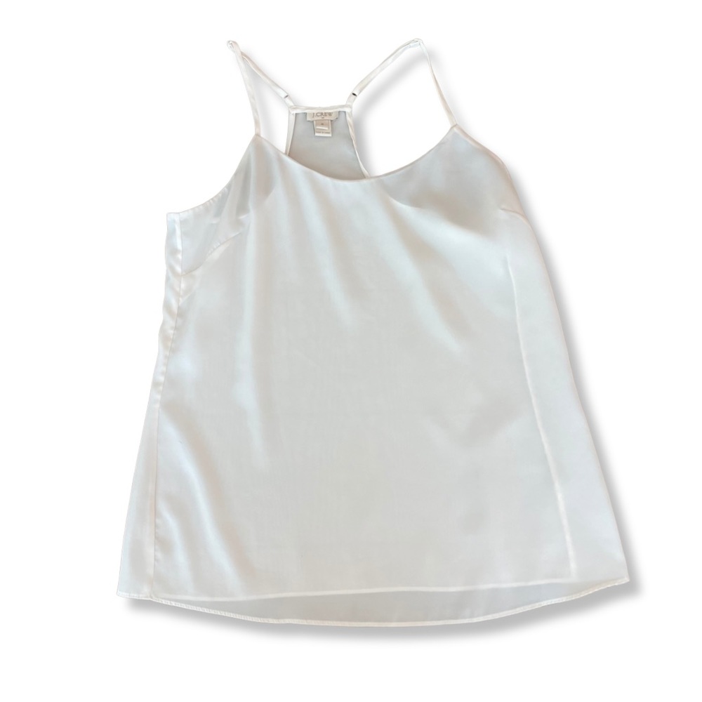 J.Crew Factory Adjustable Racerback Cami Tank, White, Size 6